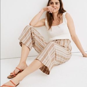 Madewell huston pull on crop pants, medium